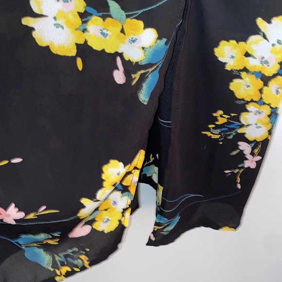 NWT Socialite dress from Nordstrom, black/yellow floral with spaghetti straps - Picture 6 of 7